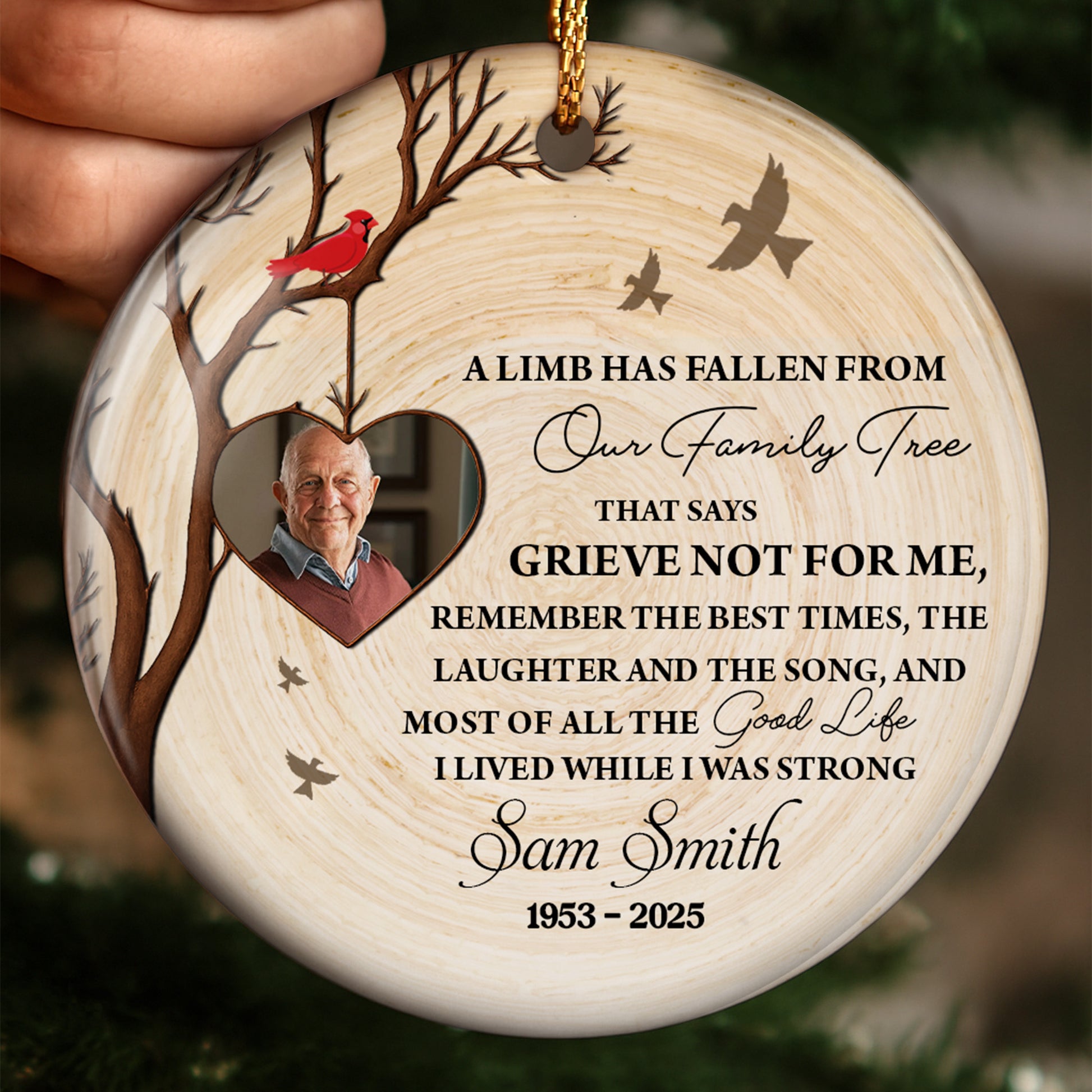 A Limb Has Fallen From Our Family Tree, Heart And Birds Design