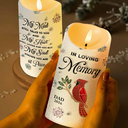 In Loving Memory, Dragonflies and Flowers Memorial Candle