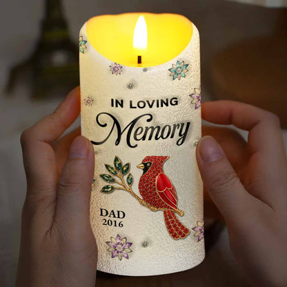 In Loving Memory, Dragonflies and Flowers Memorial Candle