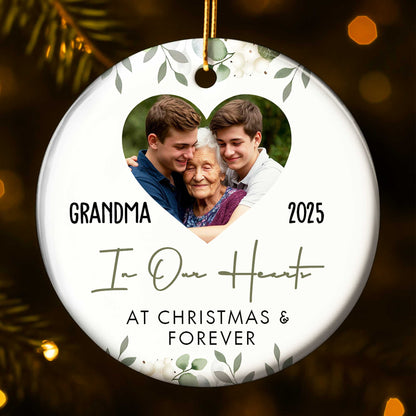 Grandma In Our Hearts, Leaves Heart Shape Design