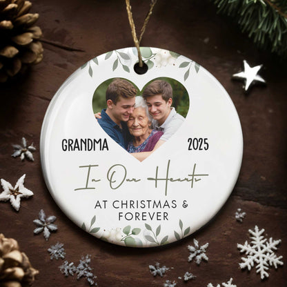Grandma In Our Hearts, Leaves Heart Shape Design