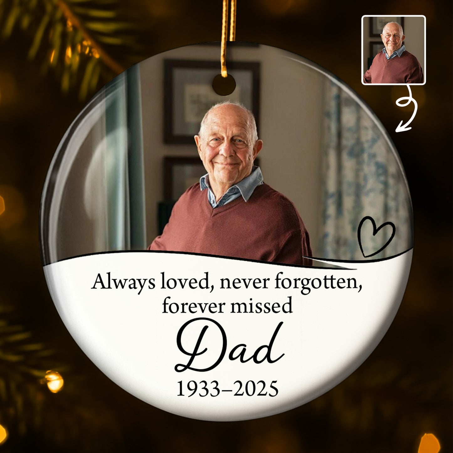 Always Loved, Never Forgotten, Portrait With Heart