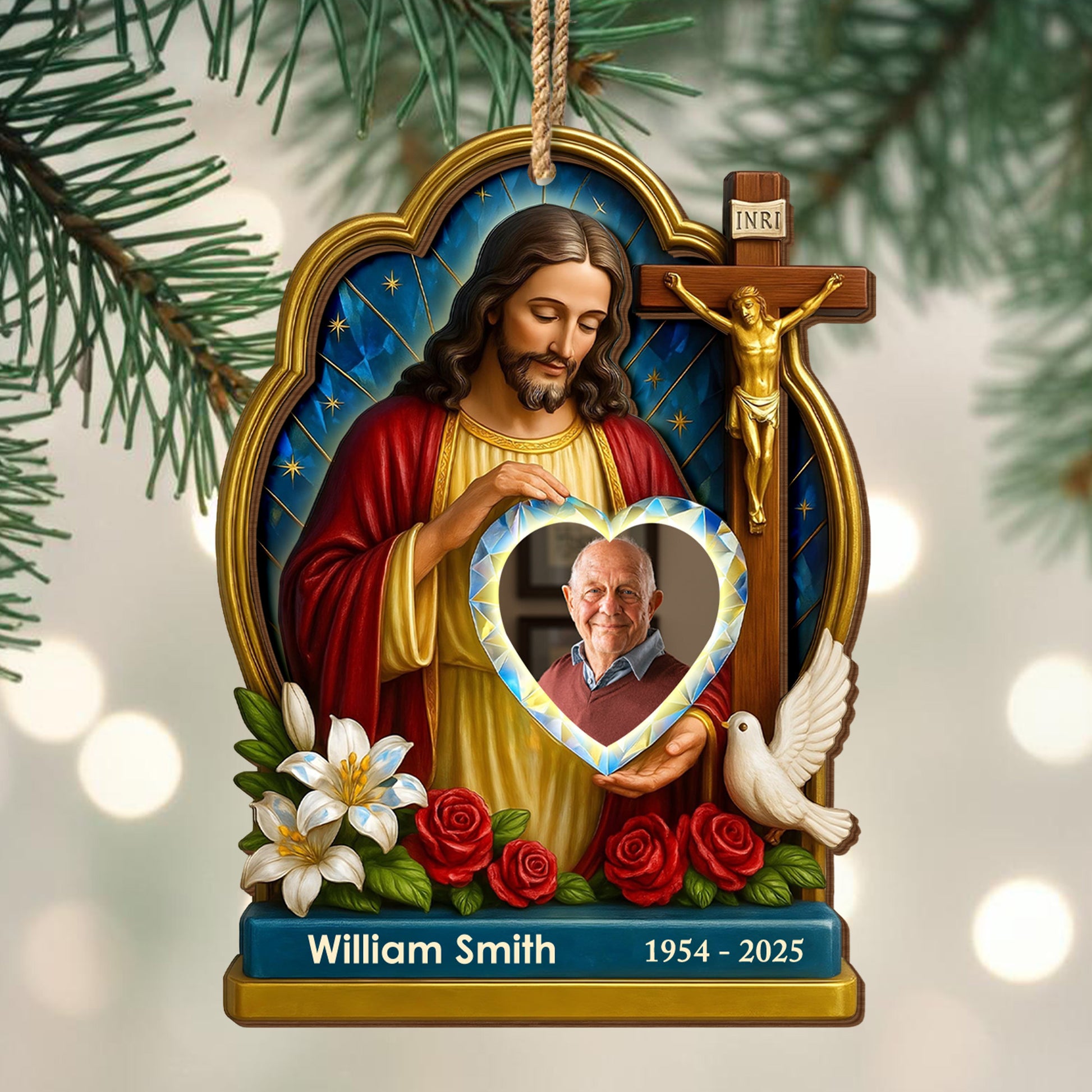 Beautiful Spiritual Depiction With Jesus And Symbols Of Peace