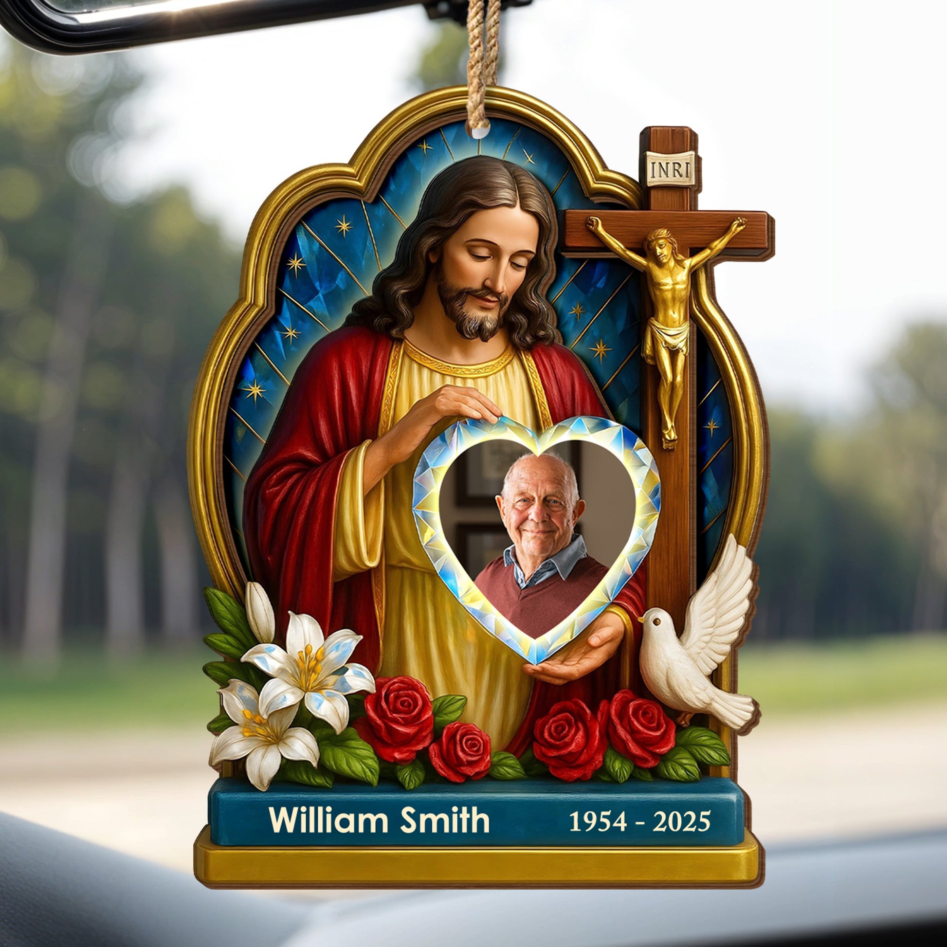 Beautiful Spiritual Depiction With Jesus And Symbols Of Peace