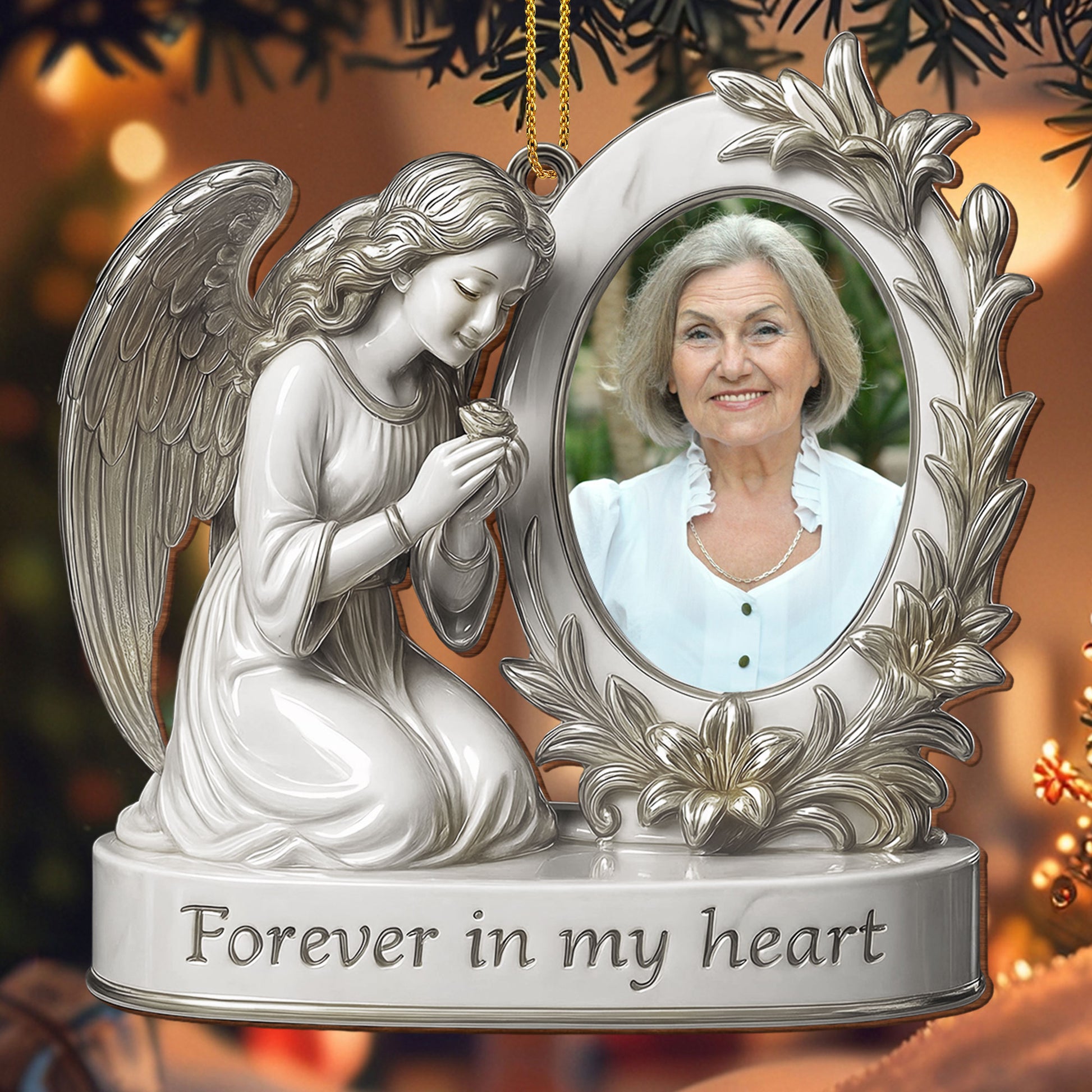 Forever In My Heart Angel And Flowers Design