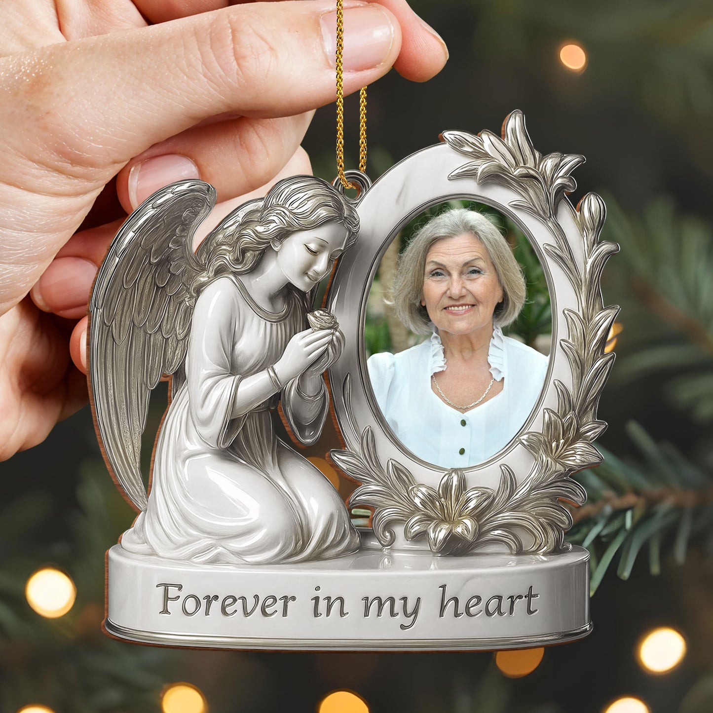 Forever In My Heart Angel And Flowers Design