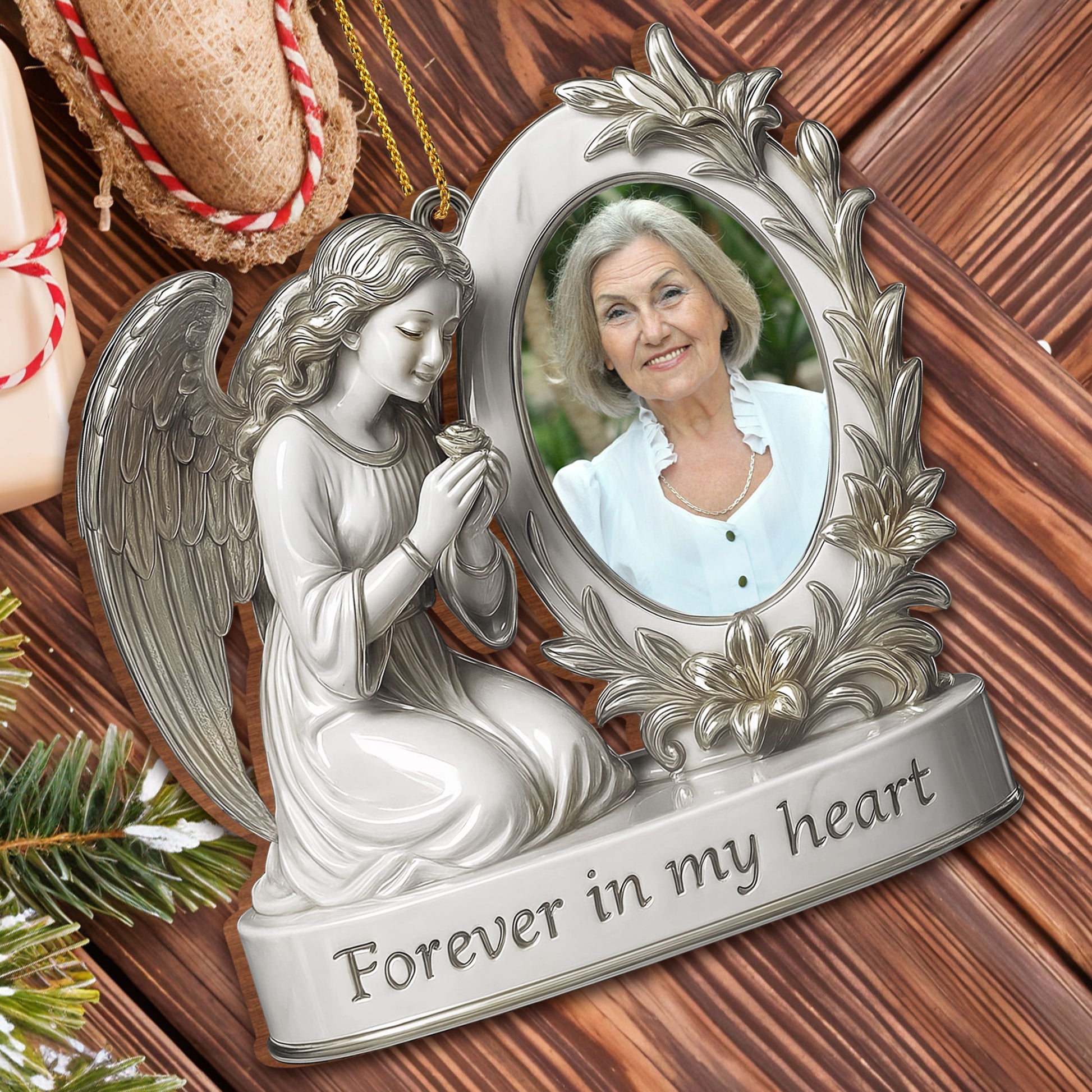 Forever In My Heart Angel And Flowers Design