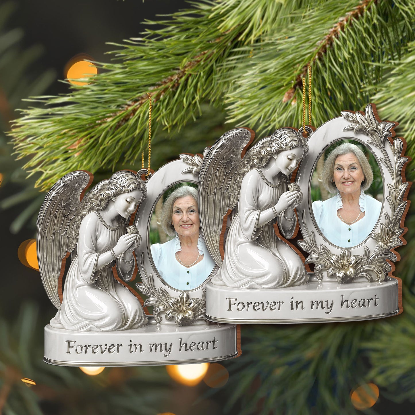 Forever In My Heart Angel And Flowers Design