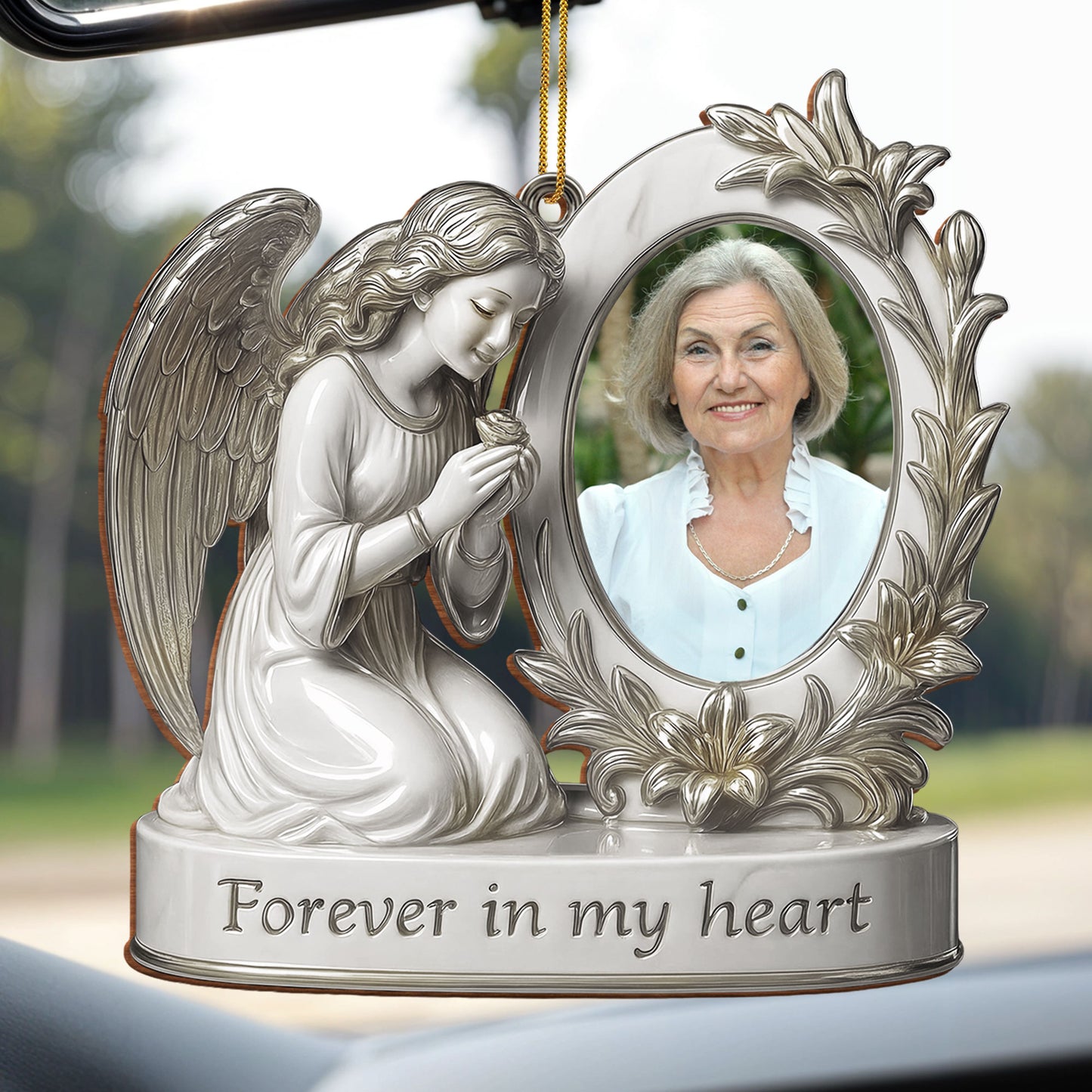 Forever In My Heart Angel And Flowers Design