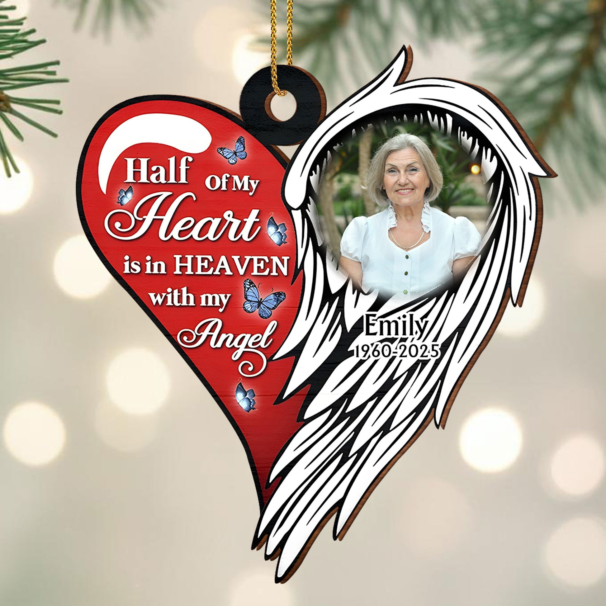 Half Of My Heart Is In Heaven With My Angel, Heart, Angel Wings