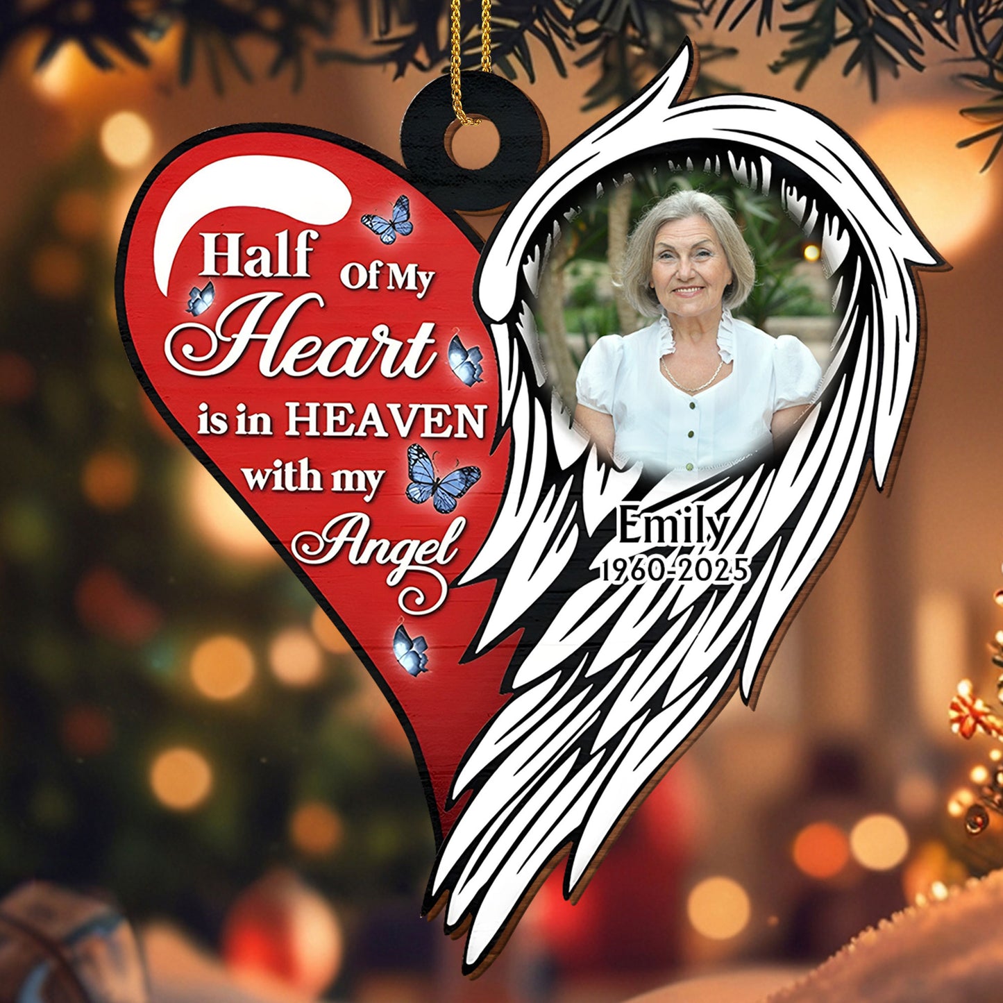 Half Of My Heart Is In Heaven With My Angel, Heart, Angel Wings