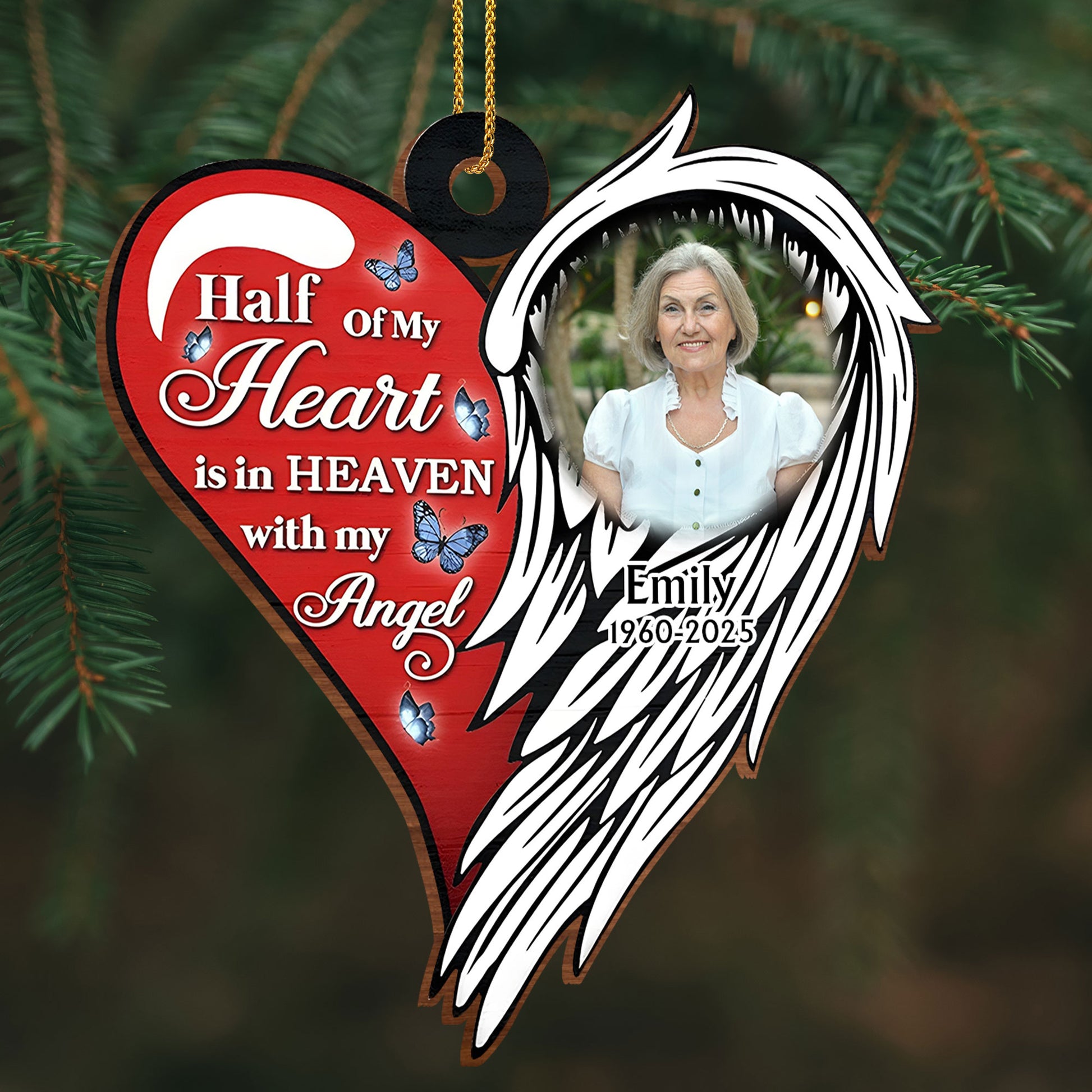 Half Of My Heart Is In Heaven With My Angel, Heart, Angel Wings