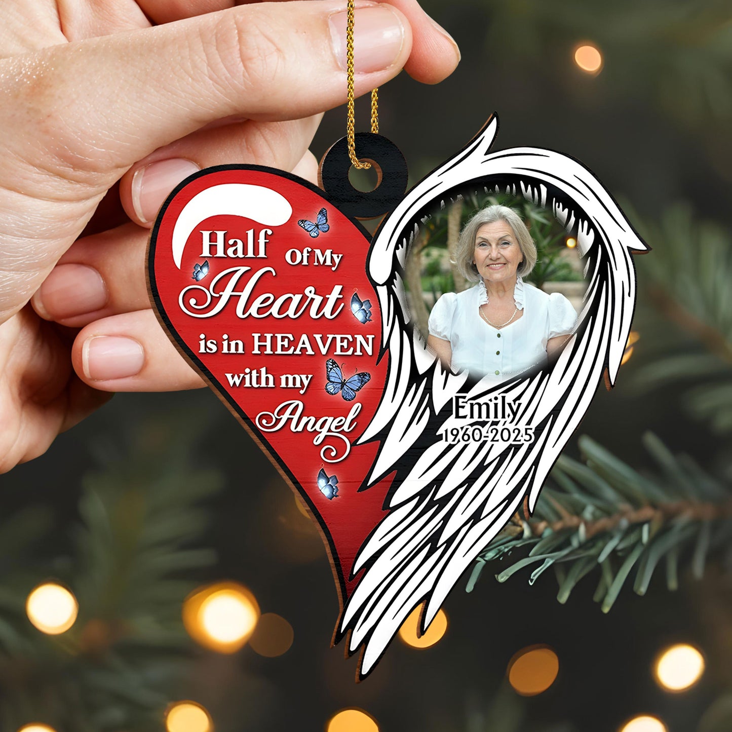 Half Of My Heart Is In Heaven With My Angel, Heart, Angel Wings