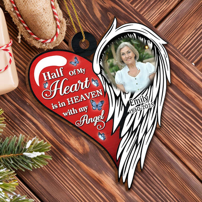 Half Of My Heart Is In Heaven With My Angel, Heart, Angel Wings