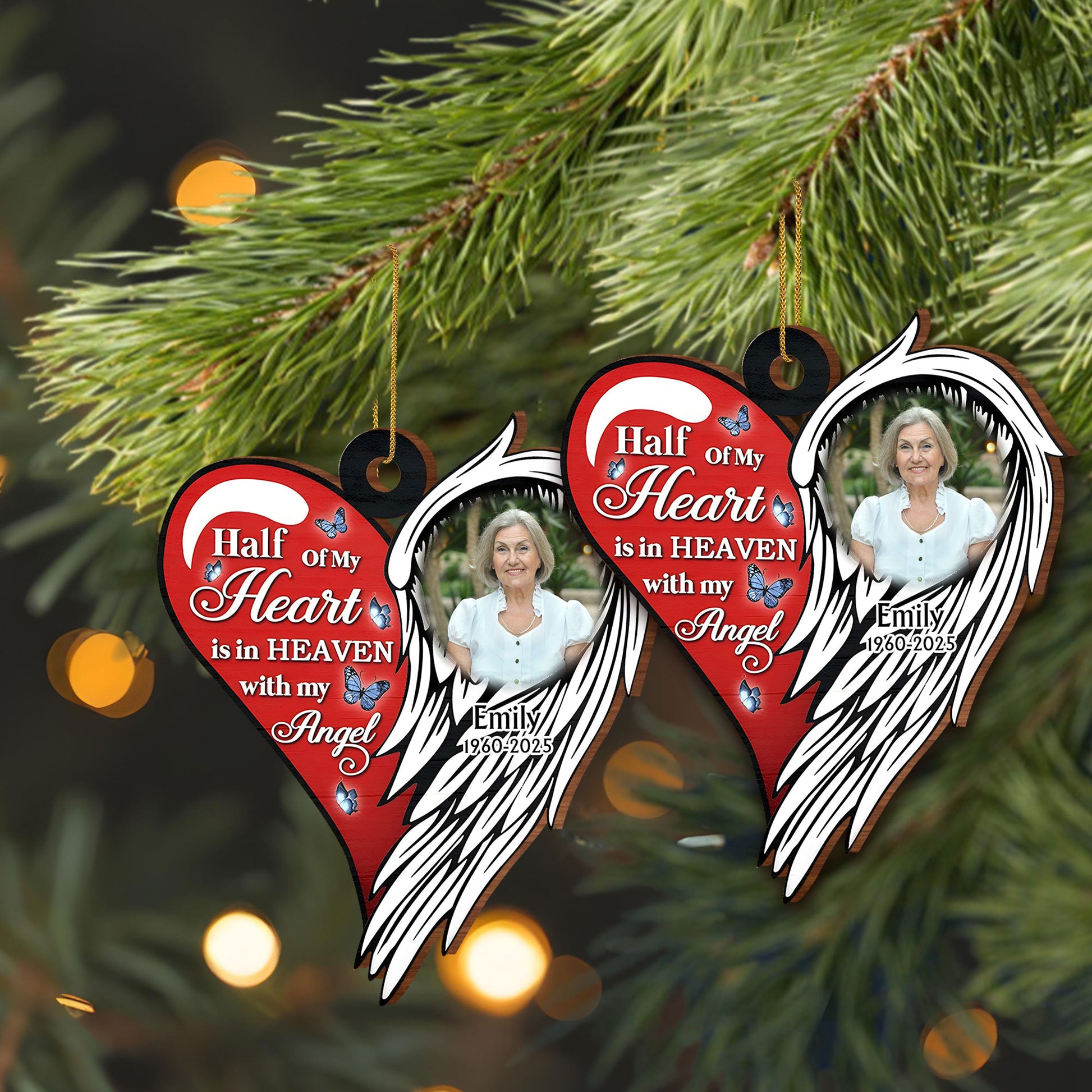 Half Of My Heart Is In Heaven With My Angel, Heart, Angel Wings