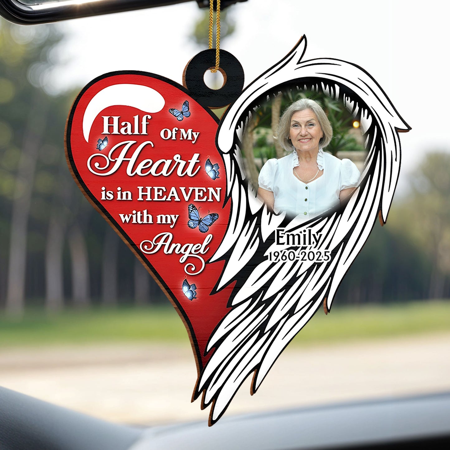 Half Of My Heart Is In Heaven With My Angel, Heart, Angel Wings