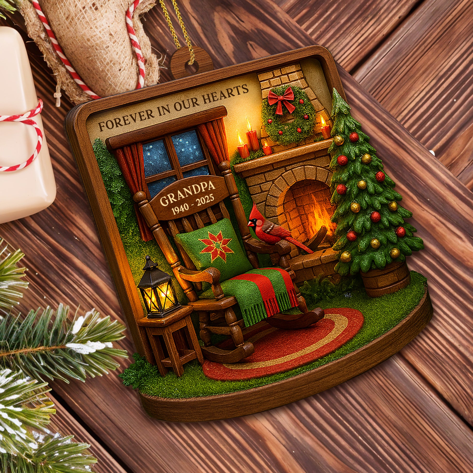 Forever In Our Hearts, Christmas Tree, Cardinal Bird