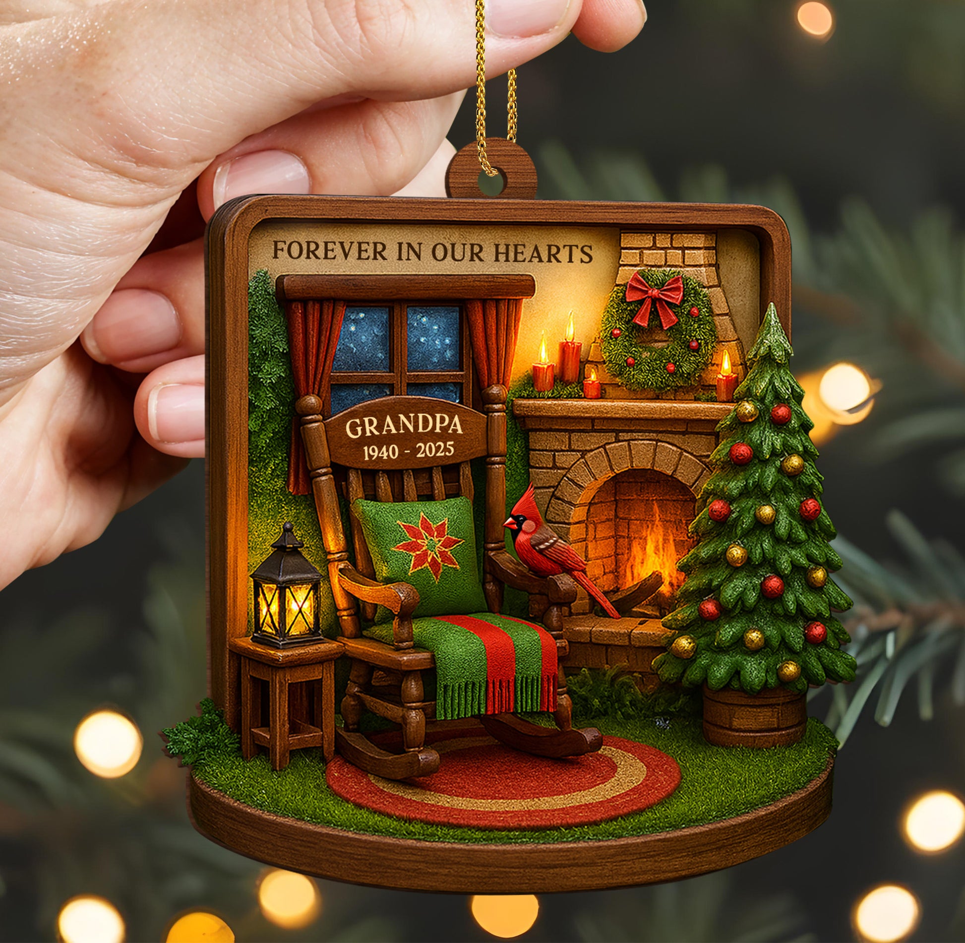 Forever In Our Hearts, Christmas Tree, Cardinal Bird