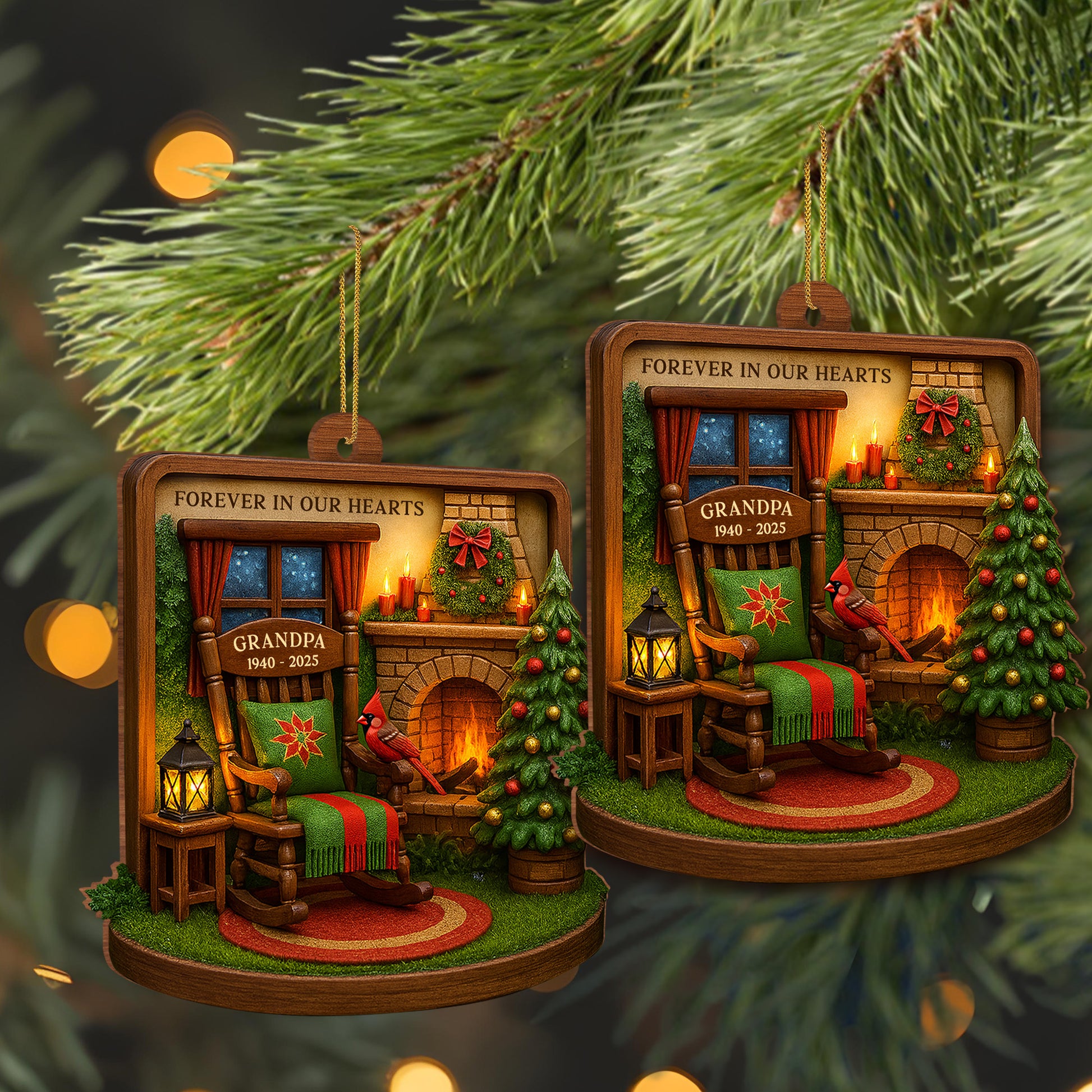 Forever In Our Hearts, Christmas Tree, Cardinal Bird