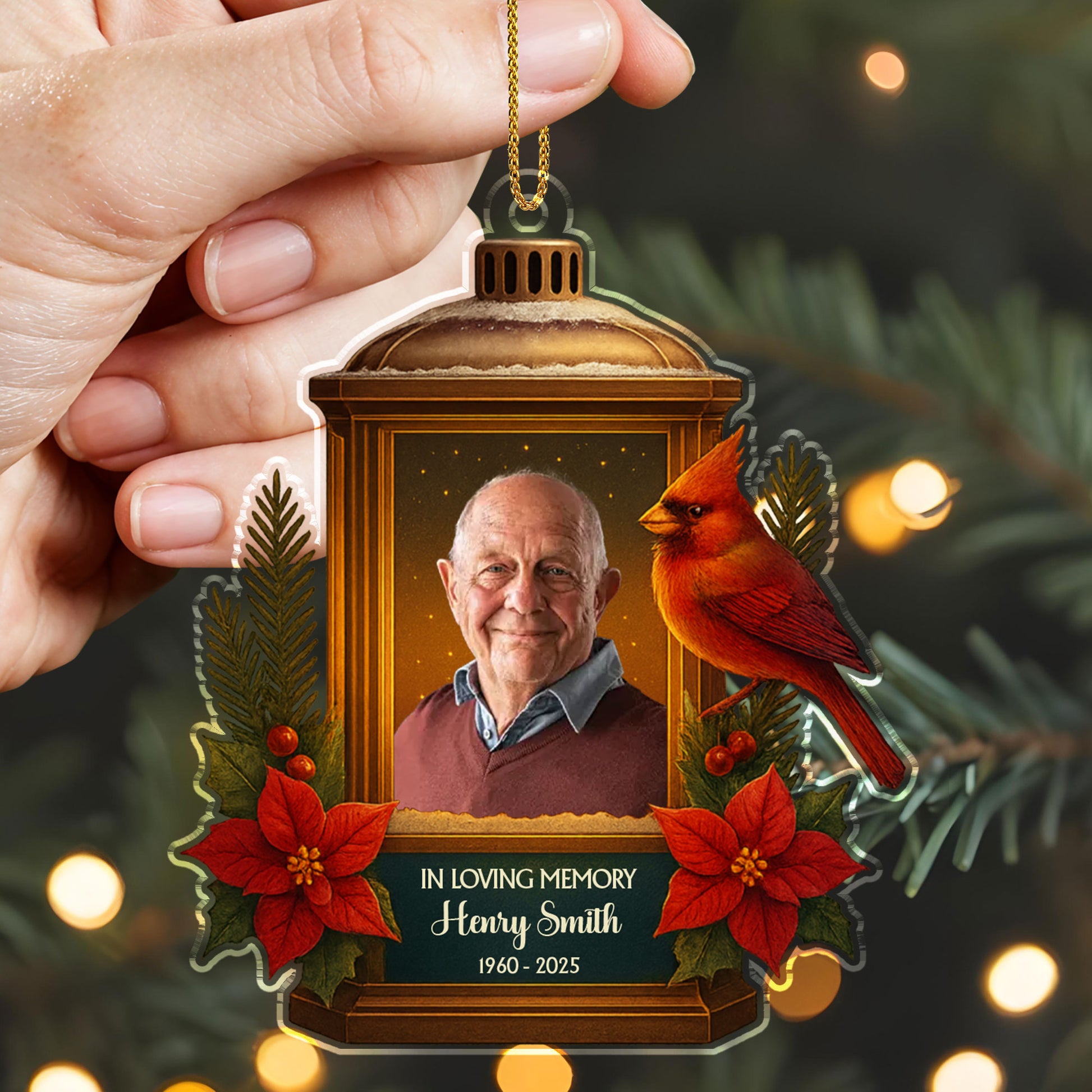 In Loving Memory, Lantern And Cardinal Design