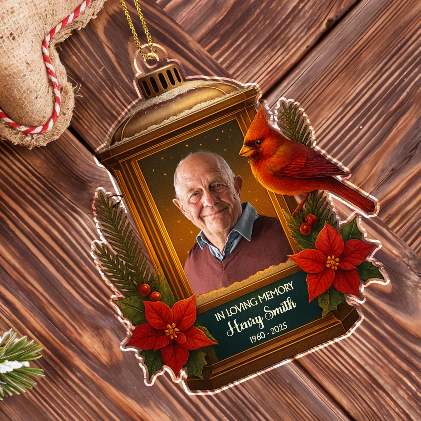 In Loving Memory, Lantern And Cardinal Design