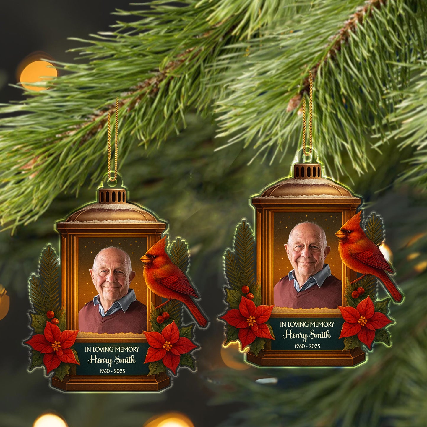 In Loving Memory, Lantern And Cardinal Design