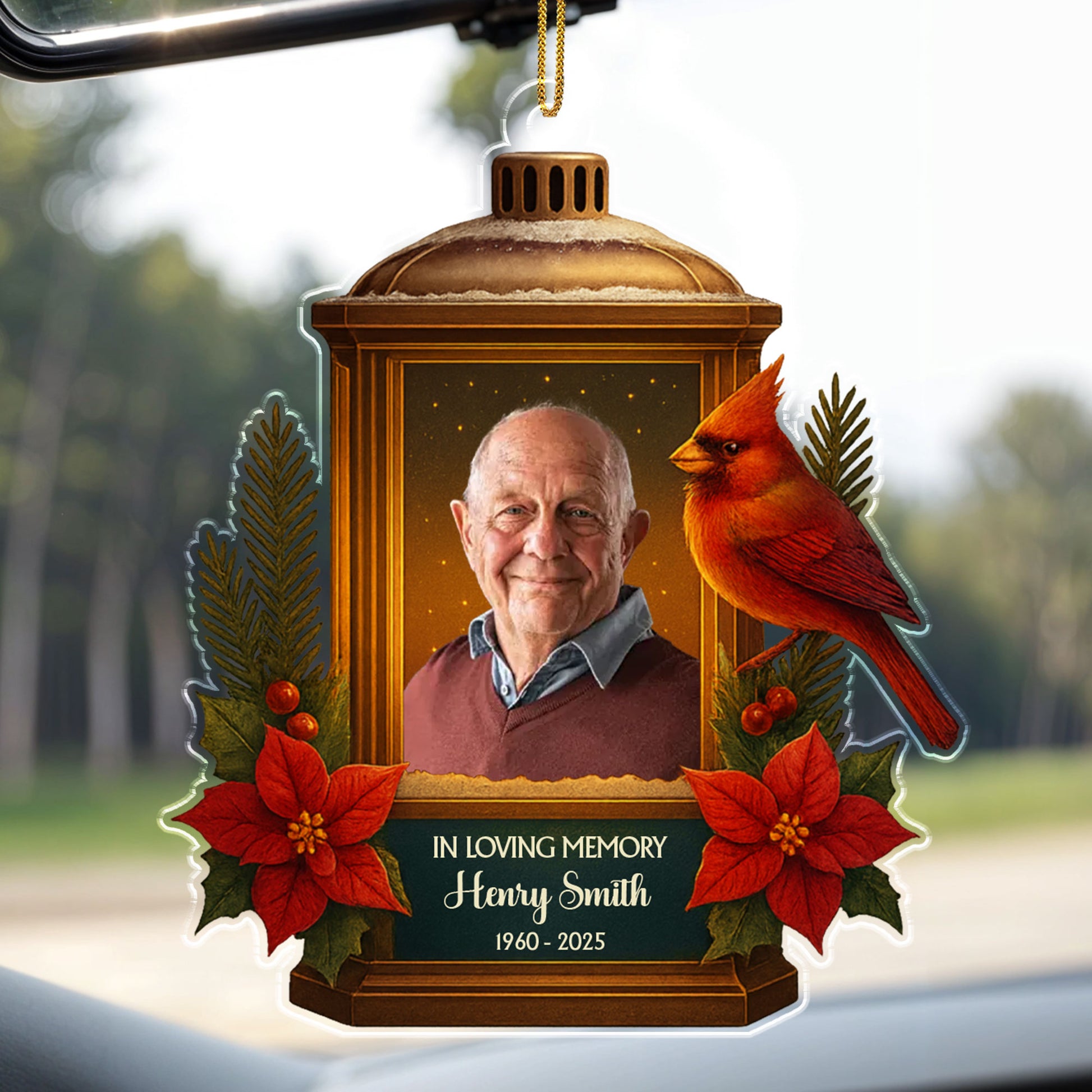 In Loving Memory, Lantern And Cardinal Design