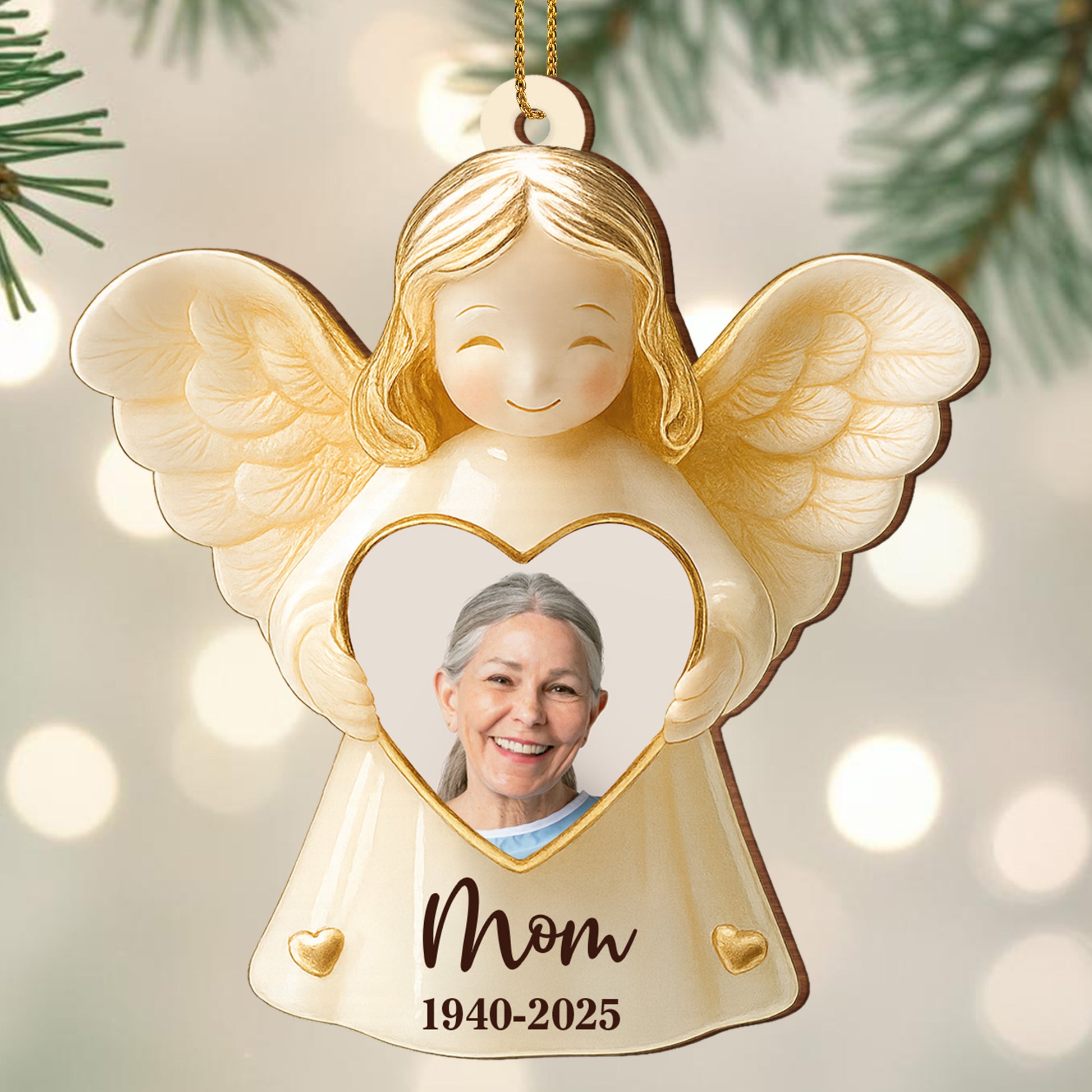 Cherish Special Memories With Angel Heart Photo Ornament