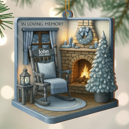 In Loving Memory Rocking Chair And Fireplace