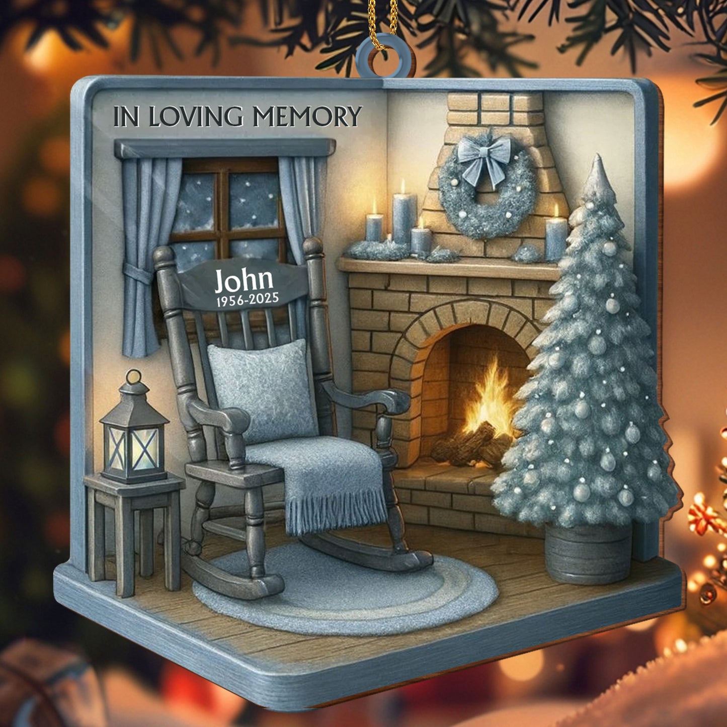 In Loving Memory Rocking Chair And Fireplace