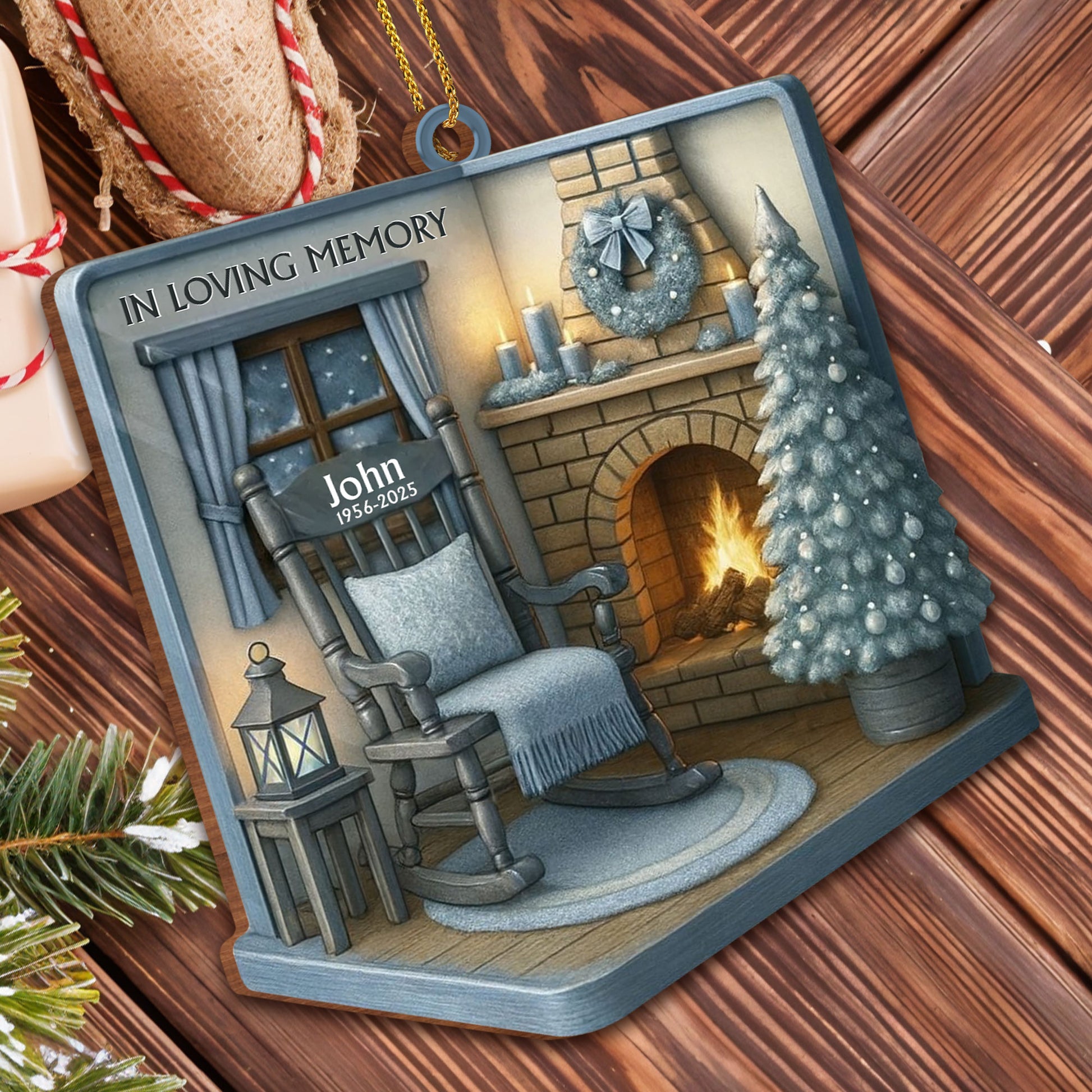 In Loving Memory Rocking Chair And Fireplace