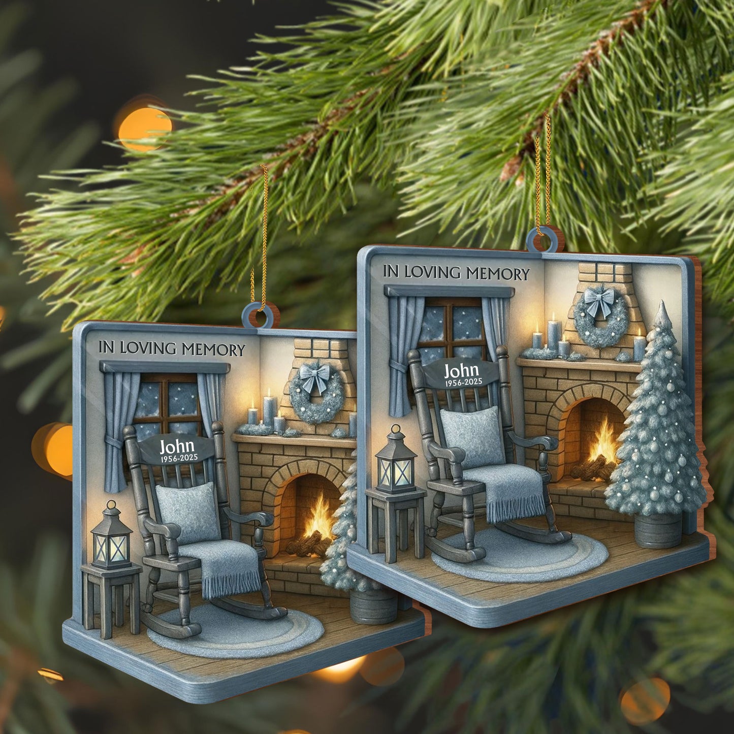 In Loving Memory Rocking Chair And Fireplace