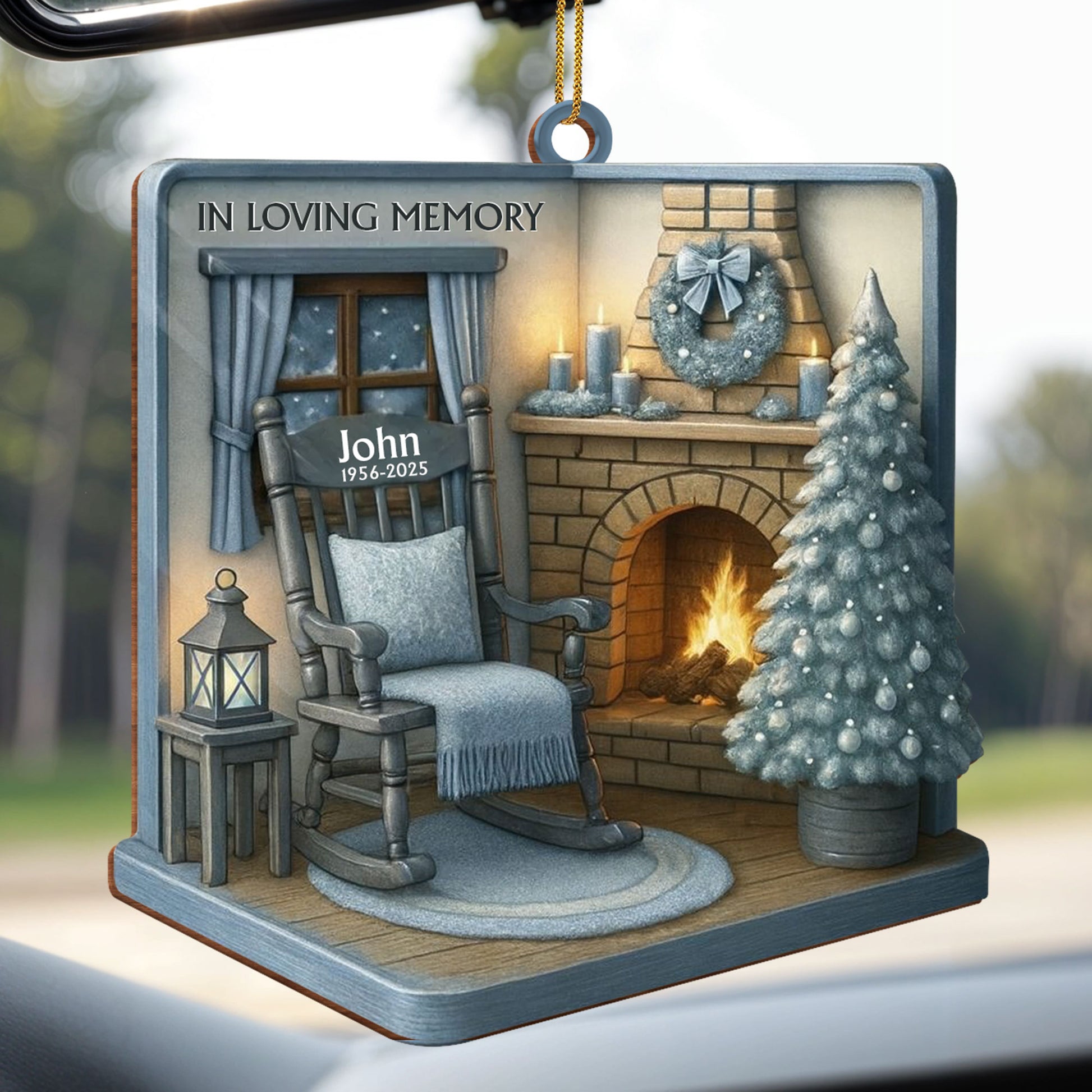 In Loving Memory Rocking Chair And Fireplace