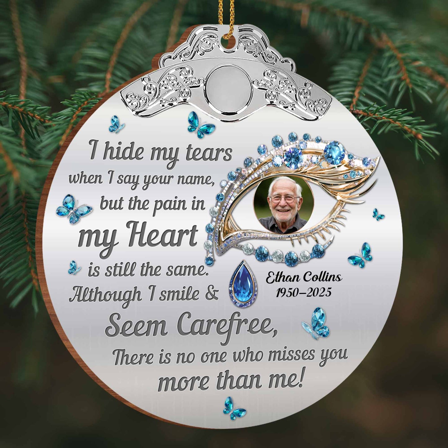 I Hide My Tears When I Say Your Name, Heart and Butterflies Design