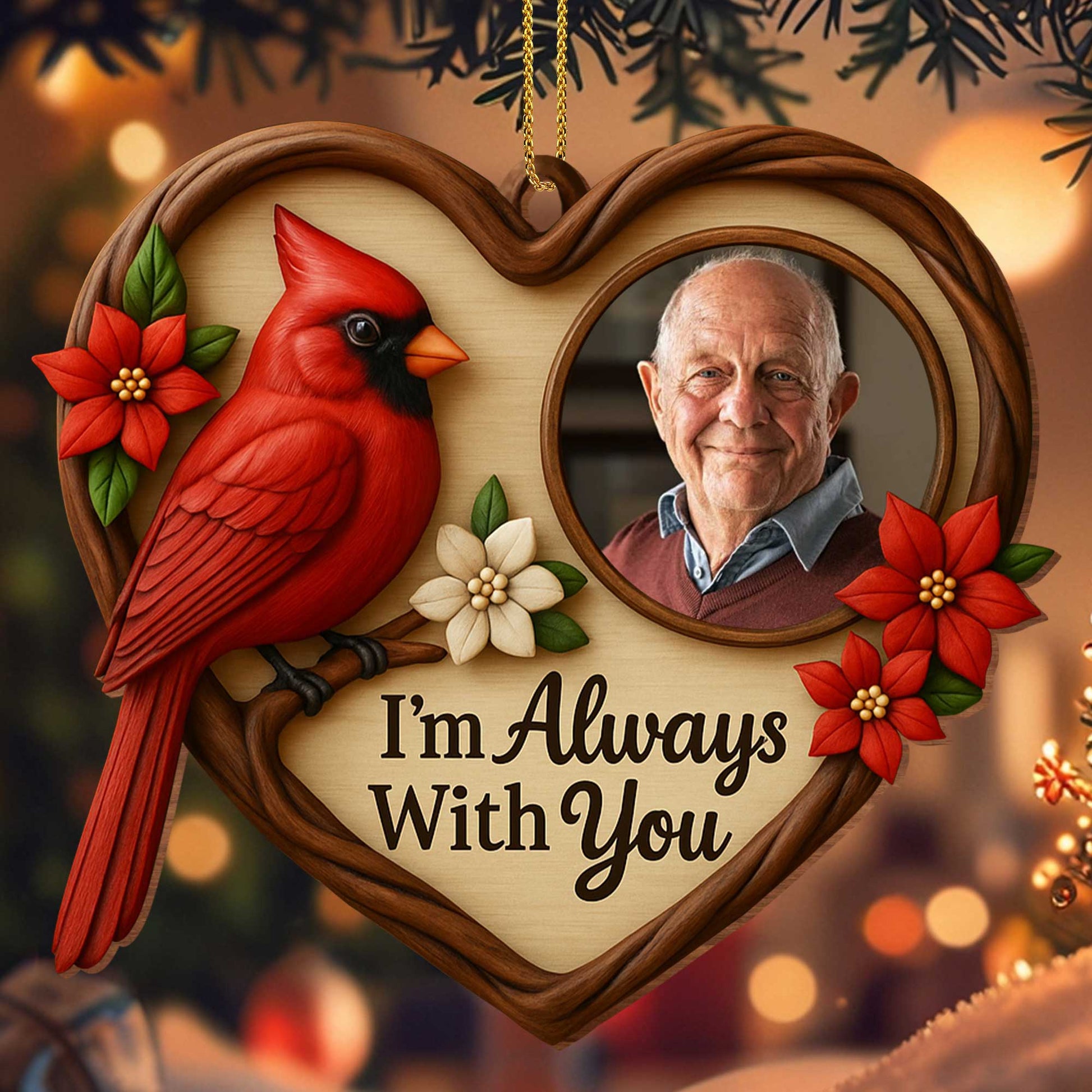 I'm Always With You, Cardinal And Heart-Shaped Frame