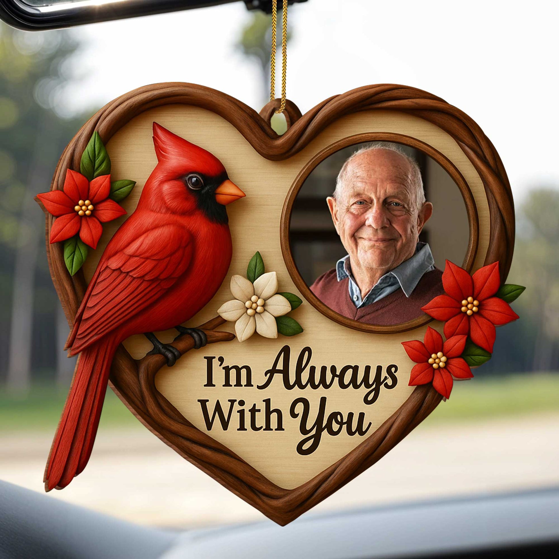 I'm Always With You, Cardinal And Heart-Shaped Frame