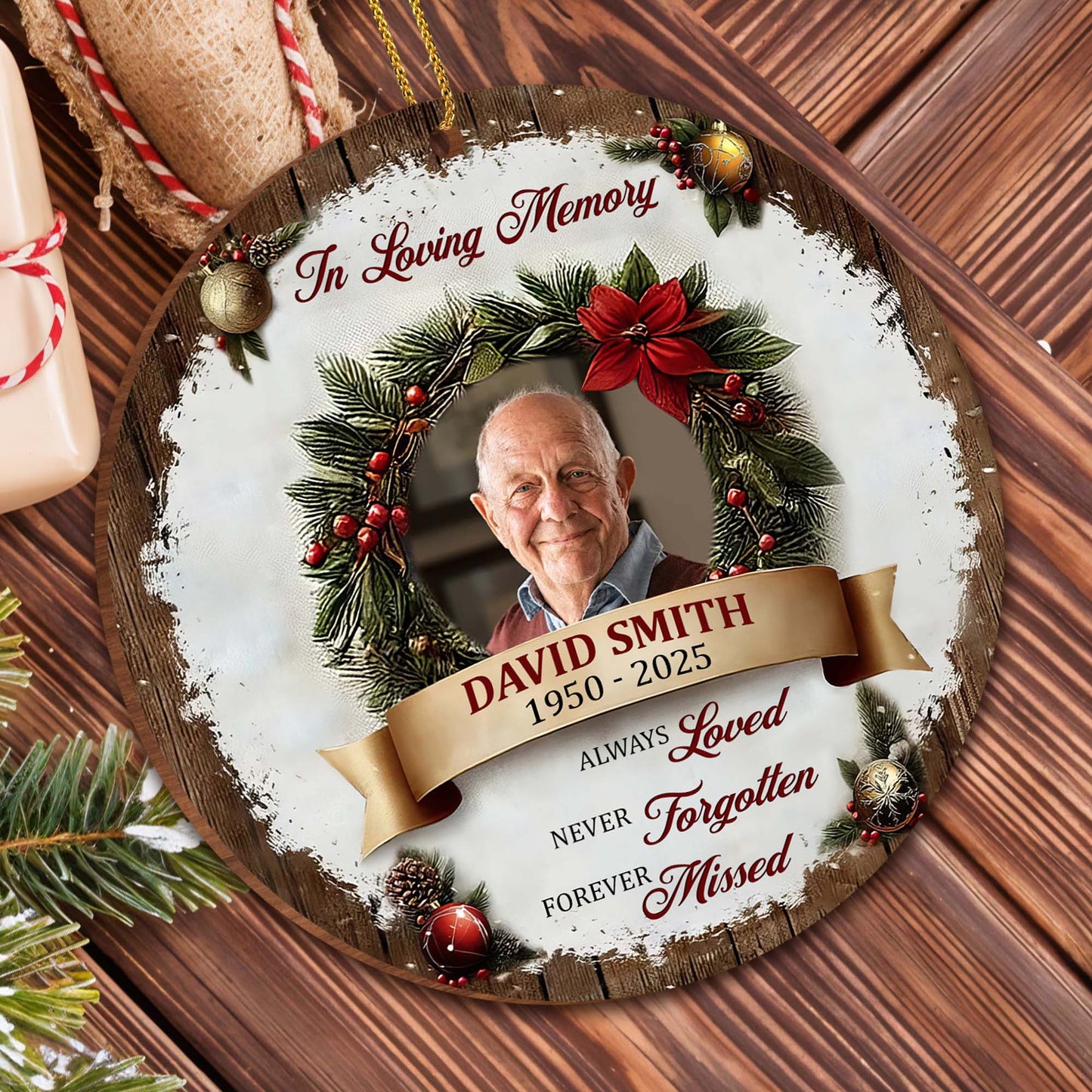 À la douce mémoire de quelqu'un que vous aimez toujours, que vous regretterez à jamais - Ornement en bois personnalisé, forme personnalisée - HME310_WDO