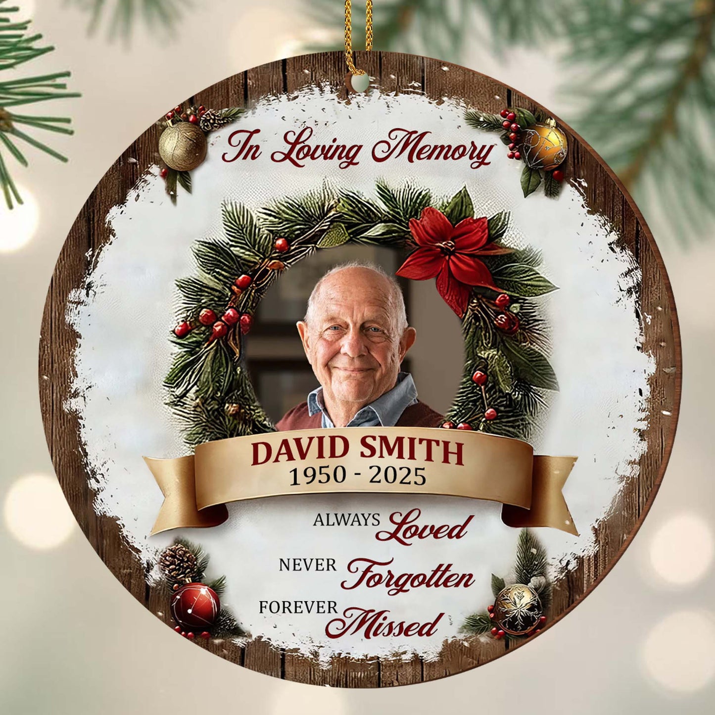 À la douce mémoire de quelqu'un que vous aimez toujours, que vous regretterez à jamais - Ornement en bois personnalisé, forme personnalisée - HME310_WDO