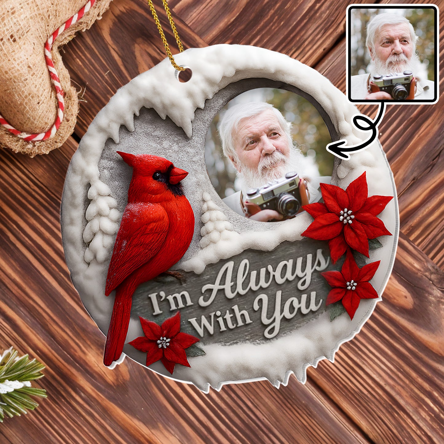 I'm Always With You, Cardinal And Poinsettias