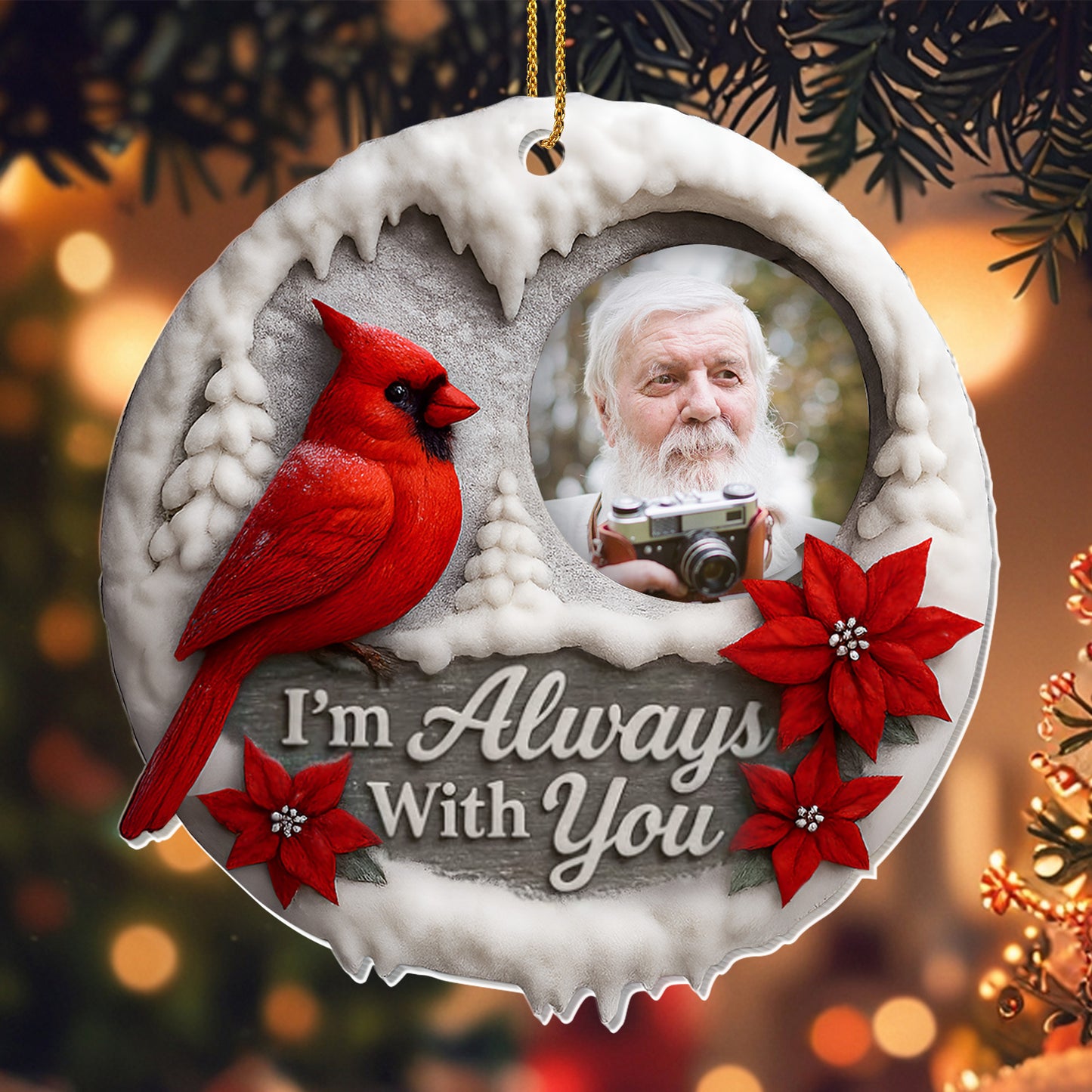 I'm Always With You, Cardinal And Poinsettias