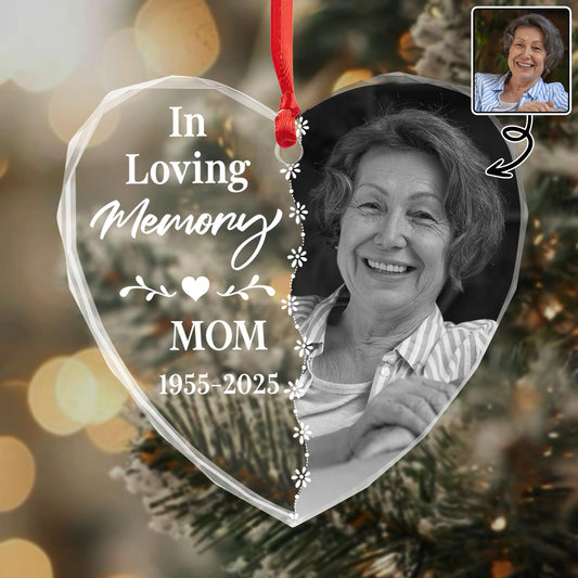 In Loving Memory Mom Heart And Flowers