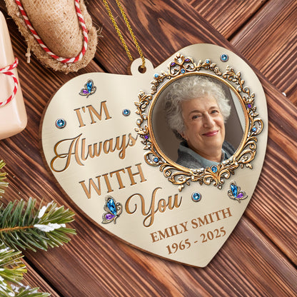 I'm Always With You Heart With Jewels And Frame