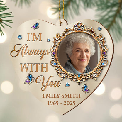 I'm Always With You Heart With Jewels And Frame