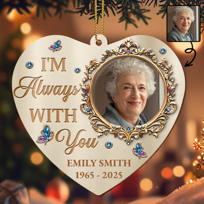 I'm Always With You Heart With Jewels And Frame