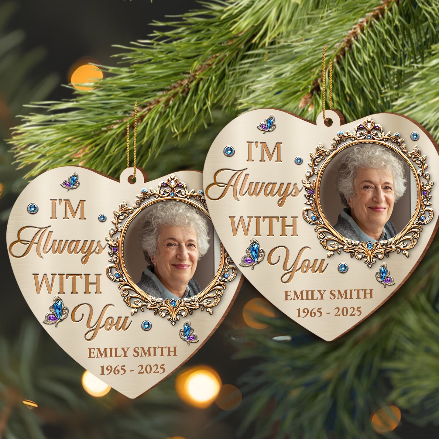 I'm Always With You Heart With Jewels And Frame