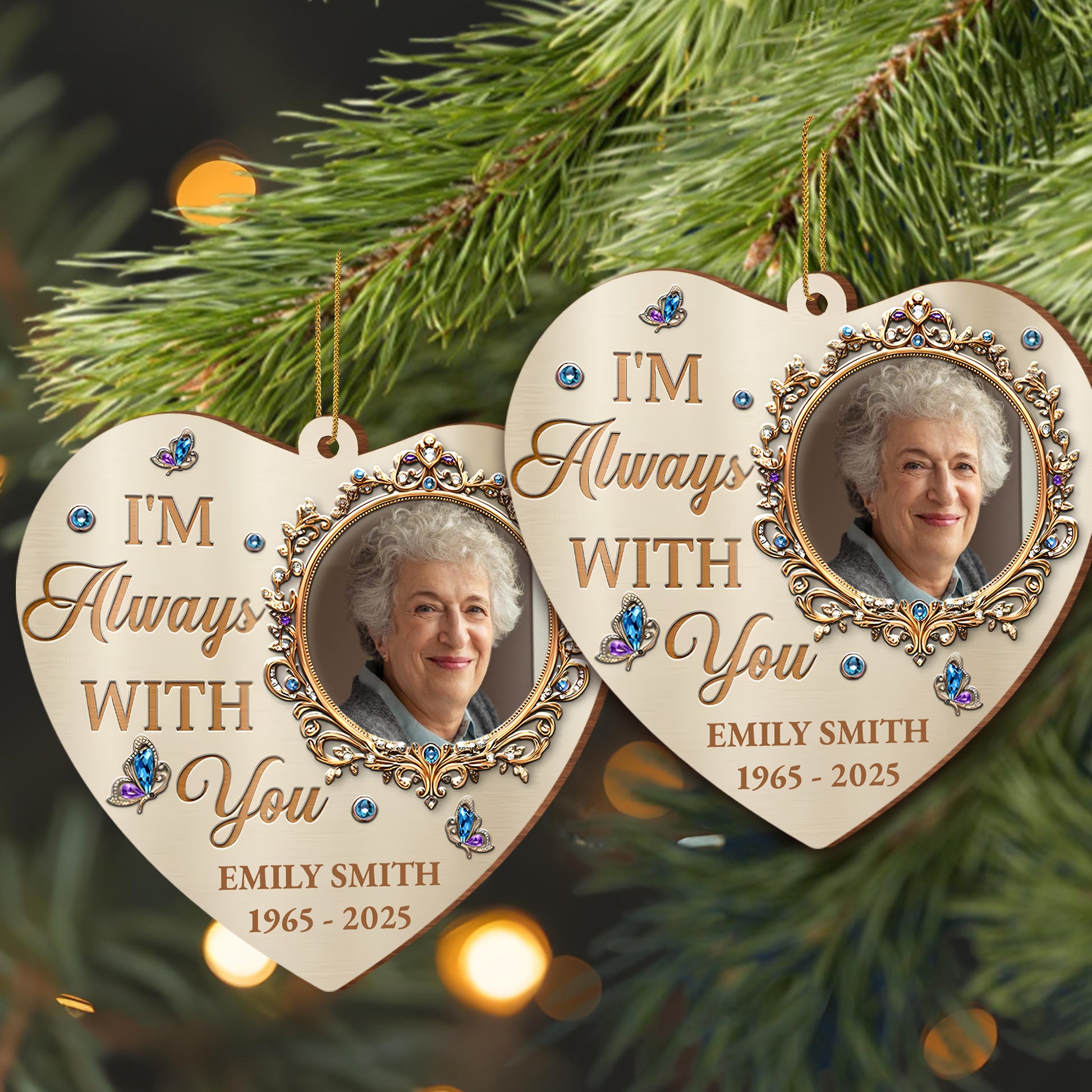 I'm Always With You Heart With Jewels And Frame