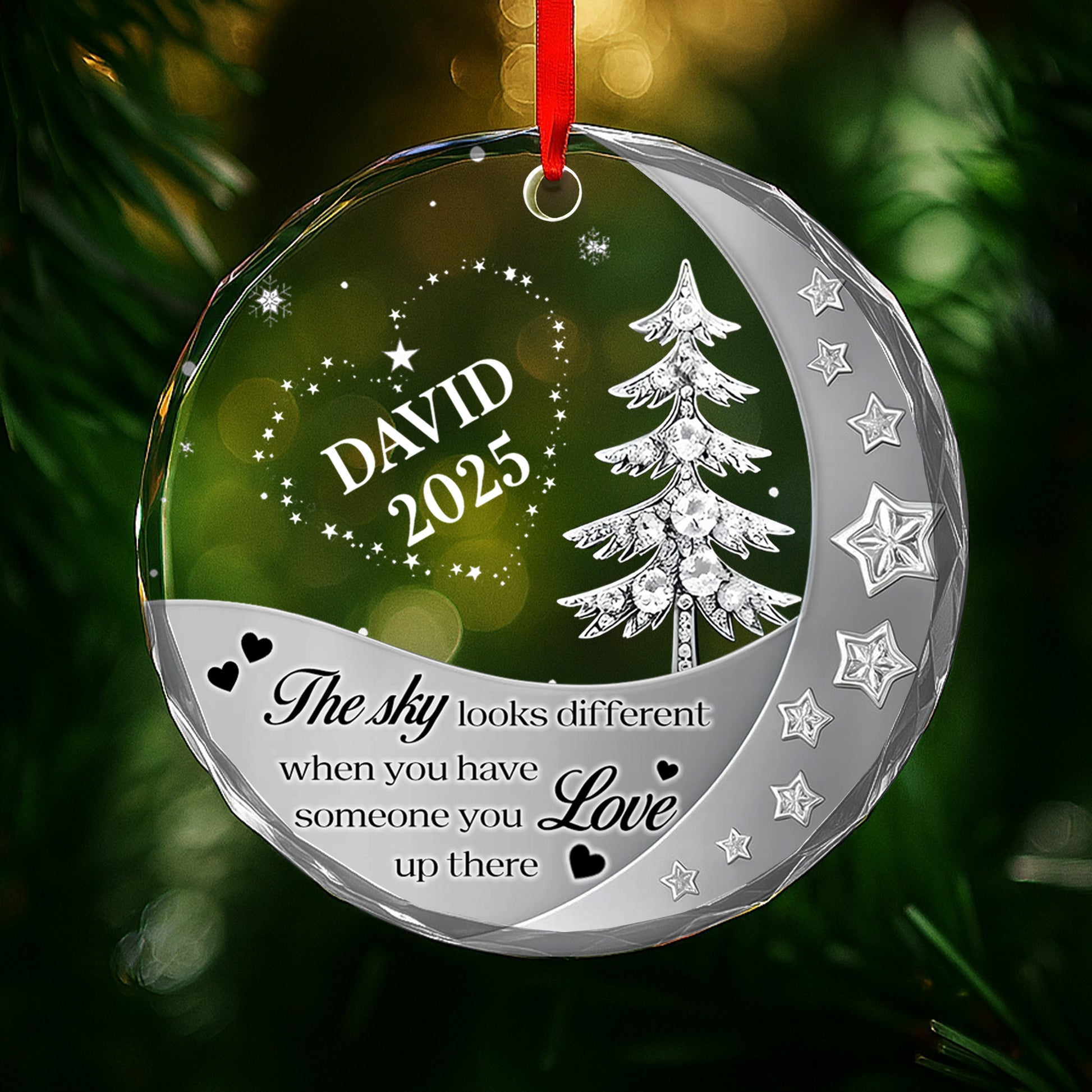 The Sky Looks Different With Love Up There Christmas Tree and Stars