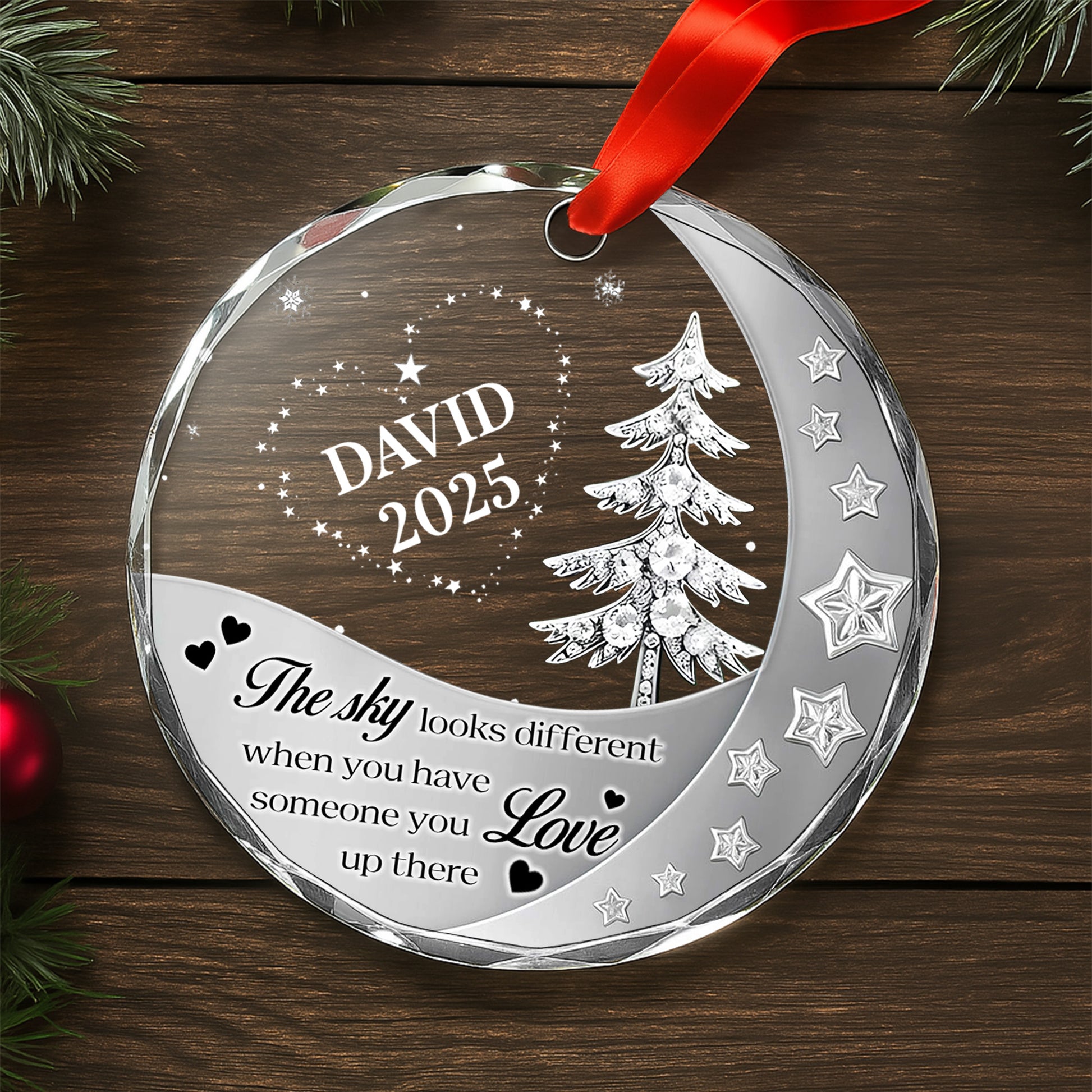 The Sky Looks Different With Love Up There Christmas Tree and Stars