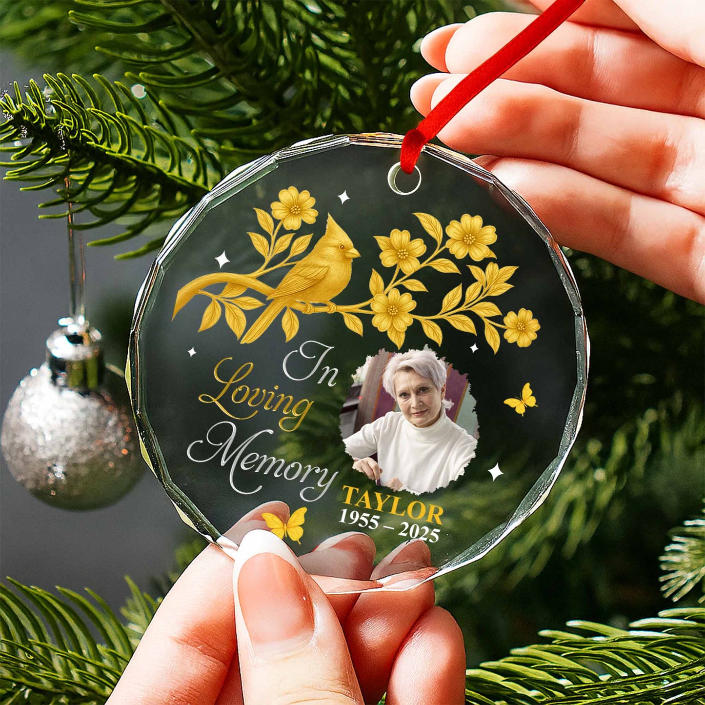 In Loving Memory With Bird And Flowers