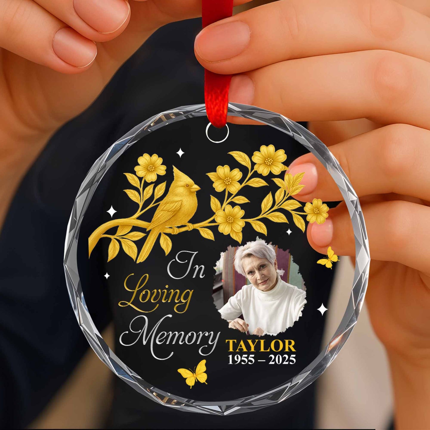 In Loving Memory With Bird And Flowers